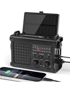 Emergency Weather Radio with NOAA Alert, Battery Backup & 12000mAh Power Bank